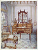 Tavolo da disegno e da scrittura in legno satinato a forma di D, in mogano intarsiato, in porcellana cilindrica e in libreria - Edwin Foley — vista dell’opera