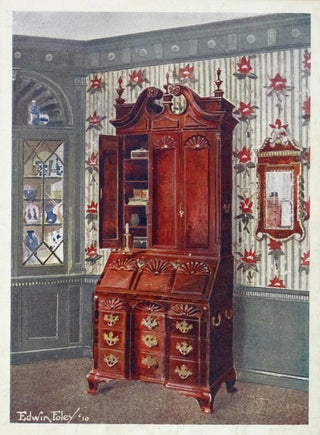 Edwin Foley - Mahogany cabinettopped blockfront scrutoir Mahogany and gilt constitution mirror.webp