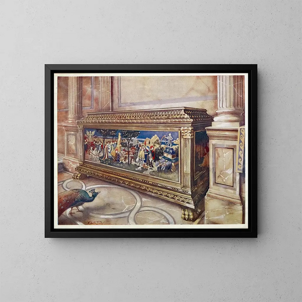 Cassone da matrimonio o cassone al Victoria and Albert Museum di South Kensington, Italia, Firenze, probabilmente circa 1550 - Edwin Foley — quadro incorniciato alla parete