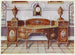 buffet in satinwood dipinto e intarsiato, orologio a consolle in mogano - Edwin Foley — vista dell’opera