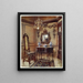 Boiseries di una vecchia casa Cornice di specchio Tavolo in noce Sedia in noce Orologio alto in noce - Edwin Foley — quadro incorniciato alla parete