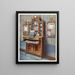 Coiffeuse in legno di satin e mogano intarsiato - Edwin Foley — quadro incorniciato alla parete