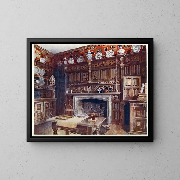 L'étude lambrissée à Groombridge Place, Kent - Edwin Foley — quadro incorniciato alla parete