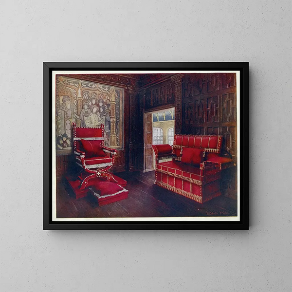 poltrona e divano imbottiti con estremità regolabili - Edwin Foley — quadro incorniciato alla parete