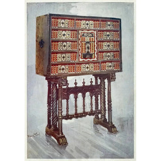 Edwin Foley - Vargueno cabinet of chestnut ivory etc painted and gilt with wroughtiron and steel mounts.webp