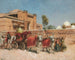 Una processione nuziale davanti a un palazzo in Rajasthan - Edwin Lord Weeks — vista dell’opera