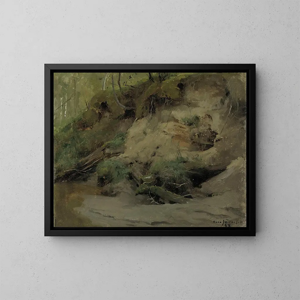 Foresta con una pendenza sabbiosa - Eero Järnefelt — quadro incorniciato alla parete