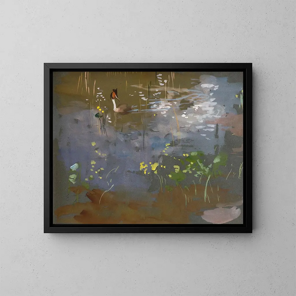 Grèbe à cou noir - Eero Järnefelt — quadro incorniciato alla parete