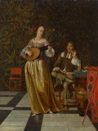 Eglon van der Neer - A woman playing the lute and a man listening.webp