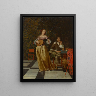 Eglon van der Neer - A woman playing the lute and a man listening.webp