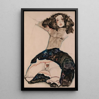 Egon Schiele - BlackHaired Girl with Lifted Skirt.webp