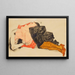 Donna che nasconde il volto - Egon Schiele — quadro incorniciato alla parete