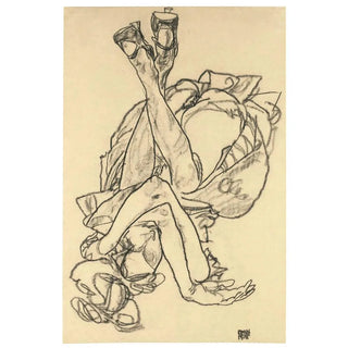 Egon Schiele - Girl Lying On Her Back With Crossed Arms And Legs.webp
