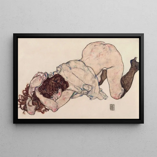 Egon Schiele - Kneeling Girl Resting on Both Elbows.webp