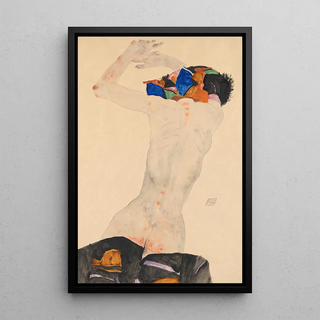 Egon Schiele - Rckenakt mit buntem Tuch.webp