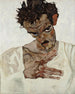 Autoritratto con la testa china - Egon Schiele — vista dell’opera