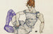 Donna seduta con calze viola - Egon Schiele — vista dell’opera
