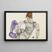 Donna seduta con calze viola - Egon Schiele — quadro incorniciato alla parete
