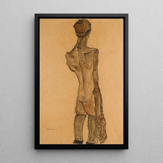 Egon Schiele - Stehender Mnnlicher Rckenakt Standing Male Nude Back View.webp