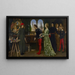 L'atelier di Botticelli: La prima visita di Simonetta presentata da Giulio e Lorenzo de' Medici - Eleanor Fortescue-Brickdale — quadro incorniciato alla parete