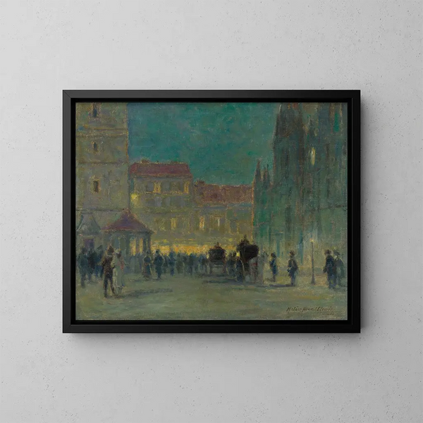 Serata davanti alla cattedrale di Sainte-Élisabeth - Elemér Halász-Hradil — quadro incorniciato alla parete