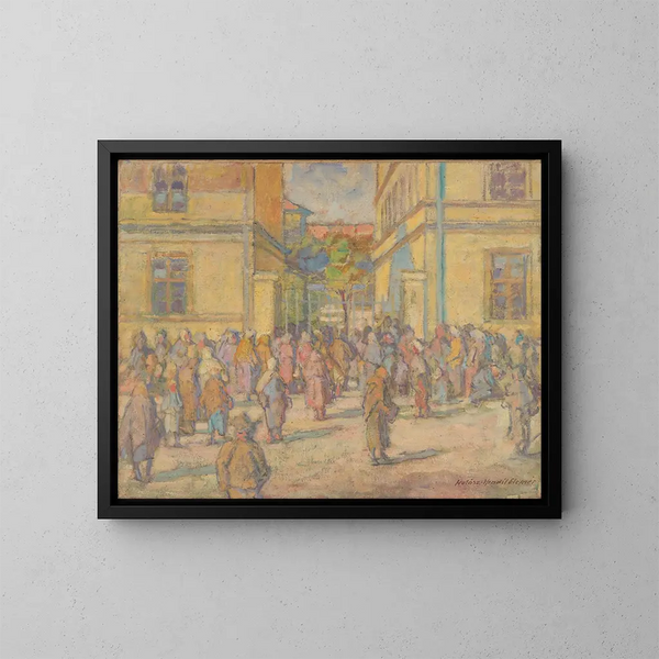 Pranzo dei poveri - Elemér Halász-Hradil — quadro incorniciato alla parete