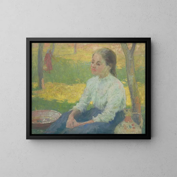Fille de paysan dans un jardin - Elemér Halász-Hradil — quadro incorniciato alla parete