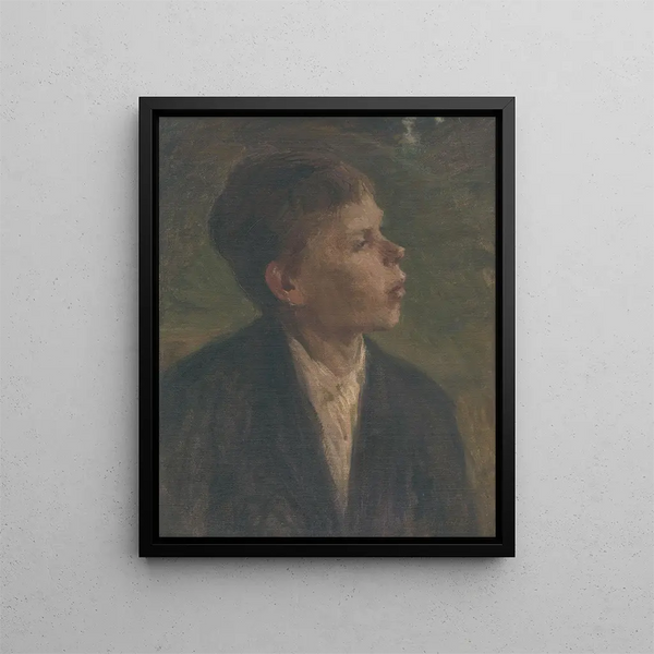 ragazzo contadino - Elemér Halász-Hradil — quadro incorniciato alla parete