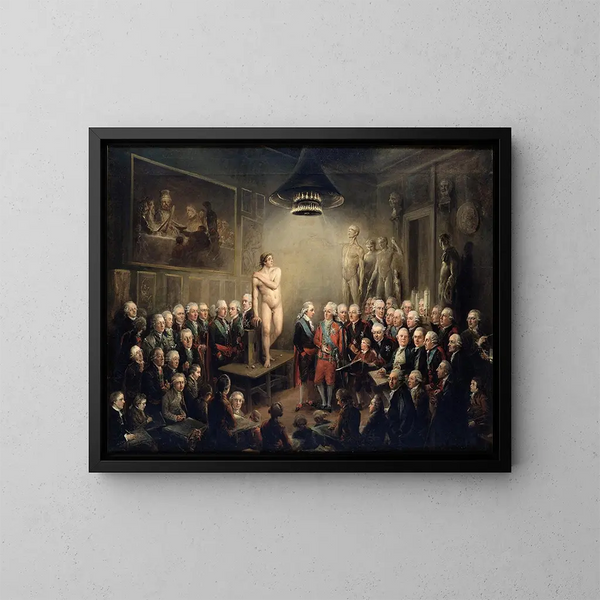 Visita di Gustavo III alla Royal Academy of Arts - Elias Martin — quadro incorniciato alla parete