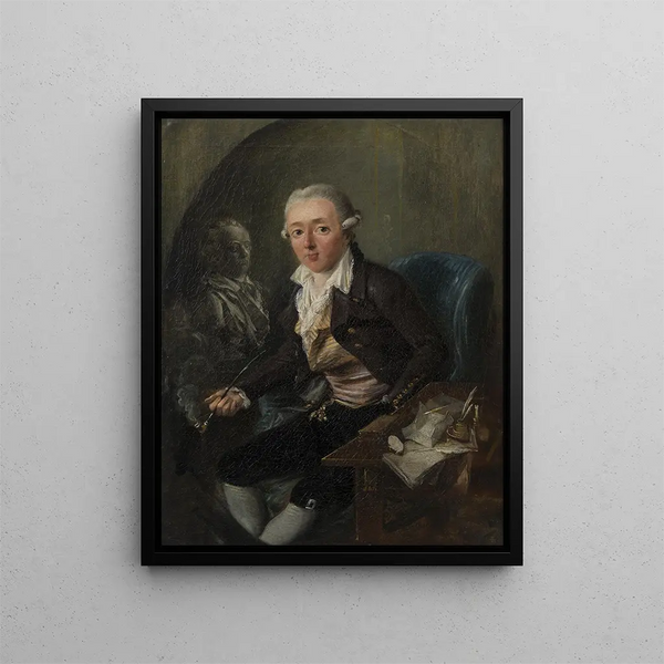 Ritratto di un gentiluomo - Elias Martin — quadro incorniciato alla parete