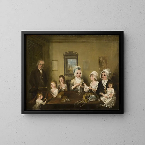 Ritratto della famiglia Latrobe di Fulneck - Elias Martin — quadro incorniciato alla parete