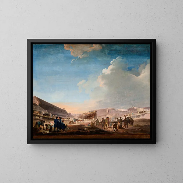 Il molo della galera a Sveaborg in costruzione visto da ovest - Elias Martin — quadro incorniciato alla parete