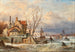 Vista invernale della città di Dordrecht - Elias Pieter van Bommel — vista dell’opera