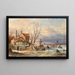 Vista invernale della città di Dordrecht - Elias Pieter van Bommel — quadro incorniciato alla parete
