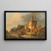 Inondazione alla porta della città - Elias Pieter van Bommel — quadro incorniciato alla parete