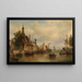 La vecchia porta anseatica sul fiume Meuse a Rotterdam - Elias Pieter van Bommel — quadro incorniciato alla parete