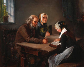 Elisabeth Jerichau Baumann - En ung pige lser op af Bibelen.webp