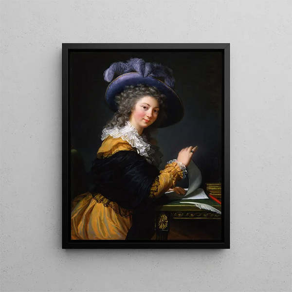Contessa di Crès, titolo precedente dal 1963 al 1992, donna che piega una lettera - Elisabeth Louise Vigée Le Brun — quadro incorniciato alla parete