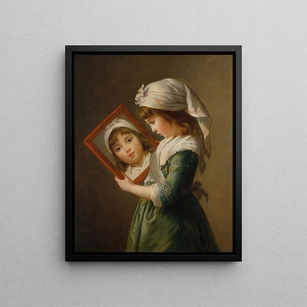 Julie Le Brun se regardant dans un miroir - Elisabeth Louise Vigée Le Brun — quadro incorniciato alla parete