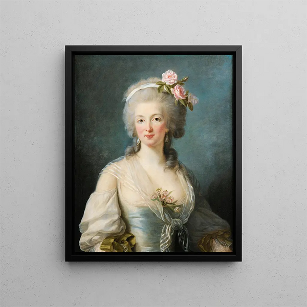 Ritratto di una dama detta ritratto di Jeanne de Valois Contessa de la Motte - Elisabeth Louise Vigée Le Brun — quadro incorniciato alla parete