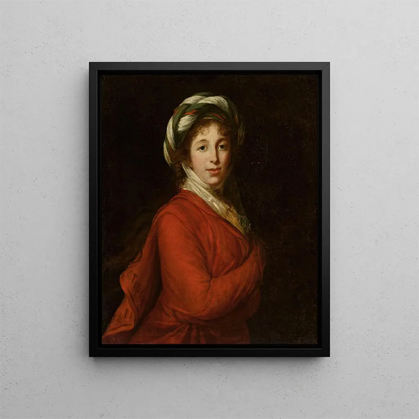 Ritratto di una donna con turbante - Elisabeth Louise Vigée Le Brun — quadro incorniciato alla parete