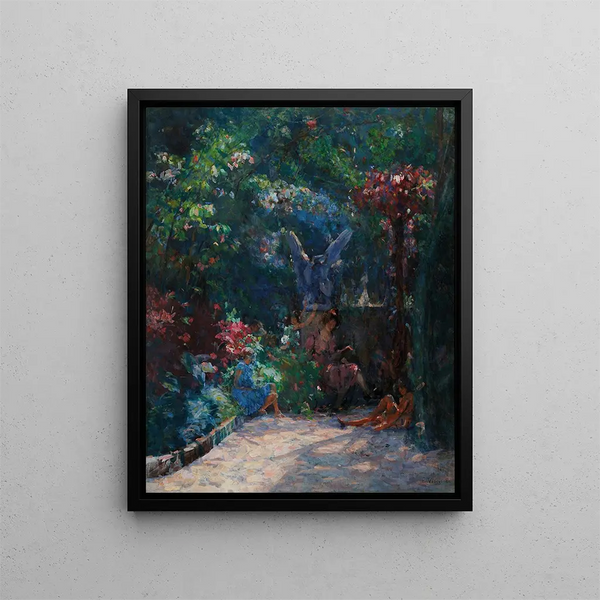 Lio nel mio giardino - Eliseu Visconti — quadro incorniciato alla parete