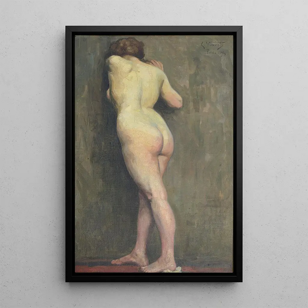 Nu femminile di schiena - Eliseu Visconti — quadro incorniciato alla parete