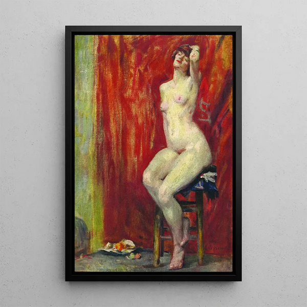 Nu seduto - Eliseu Visconti — quadro incorniciato alla parete