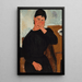 Riproduzione del dipinto Elvire seduta, appoggiata a un tavolo - Amedeo Modigliani