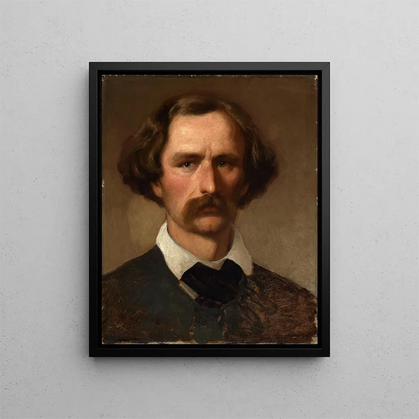 Ritratto del pittore Carl Friedrich Lessing - Emanuel Gottlieb Leutze — quadro incorniciato alla parete