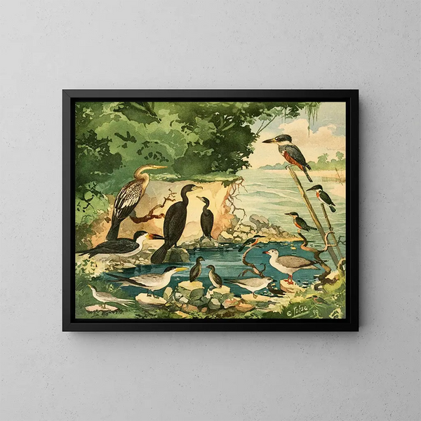 Carar Mergulhes Gaivotas Trintaris Arirambas - Emil August Göldi — quadro incorniciato alla parete