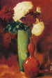 Bouquet di fiori e vasi - Emil Carlsen — quadro incorniciato alla parete