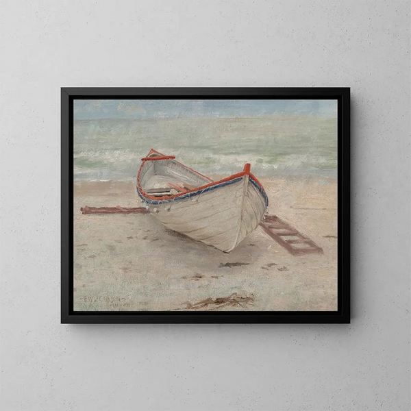Bateau de pêche sur la plage - Emil Carlsen — quadro incorniciato alla parete