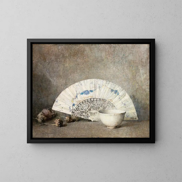 L'Éventail - Emil Carlsen — quadro incorniciato alla parete